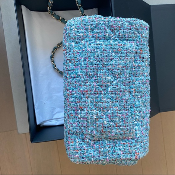 Chanel Blue Tweed Mini Flap - Picture 9 of 11